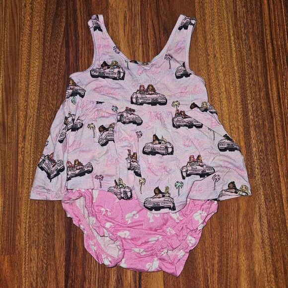 Posh Peanut Limited Edition Pink Barbie Two Piece Bamboo Outfit Baby Size 6-12 M - Picture 1 of 4